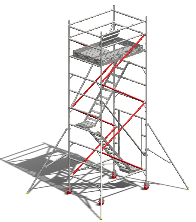 Double Width Easy Access Ladder Scaffold Tower