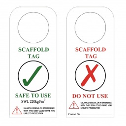 PVC Scaffold Inspection Tag