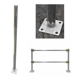 Steel Barricade Post with Base Plate (Welded)